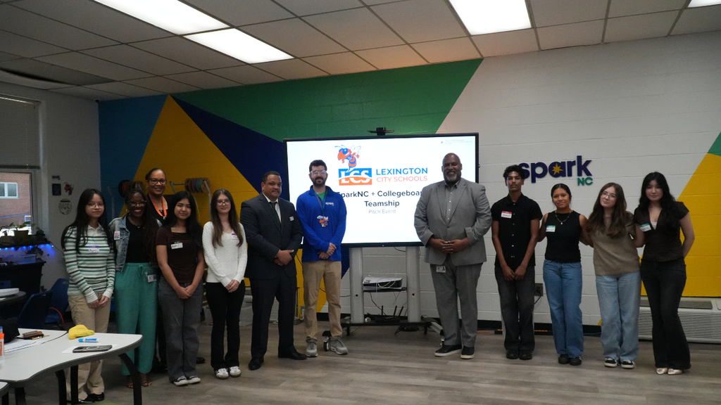 Students present their research and recommendations to community and business leaders during a SparkLabNC project, sharing innovative solutions to address workforce challenges and strengthen future career pathways in Lexington.