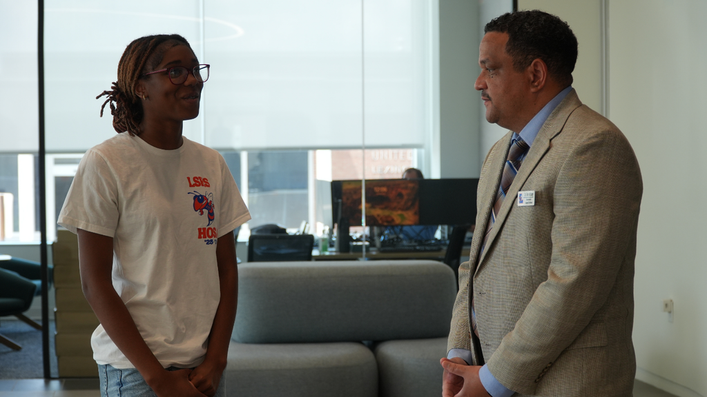 Superintendent Dr. Ron Anthony visits Lexington Senior High School internship sites and meets with students gaining hands-on experience through paid internships and career-connected learning opportunities.