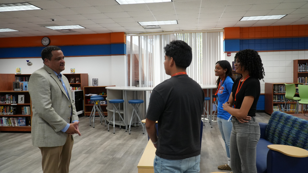 Superintendent Dr. Ron Anthony visits Lexington Senior High School internship sites and meets with students gaining hands-on experience through paid internships and career-connected learning opportunities.