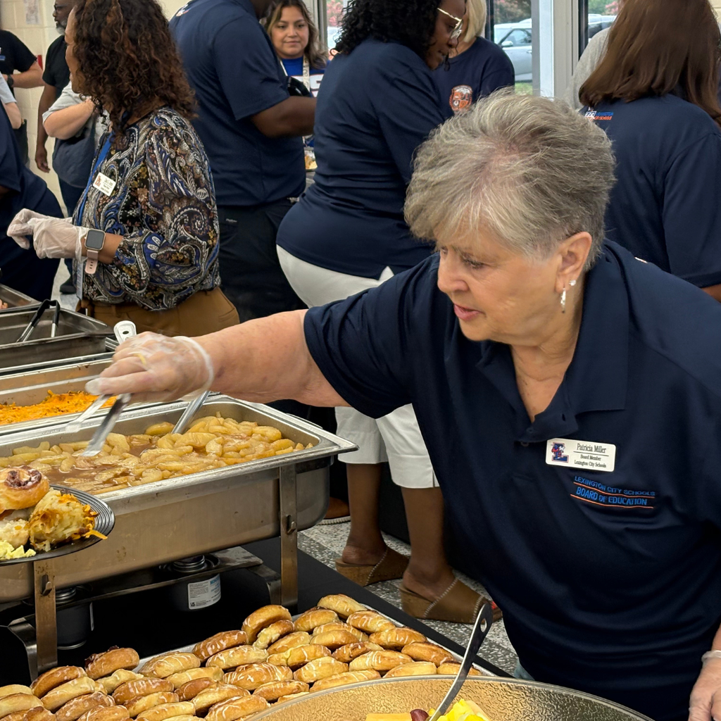Members of the Lexington City Schools Board of Education support students and staff during back-to-school events.