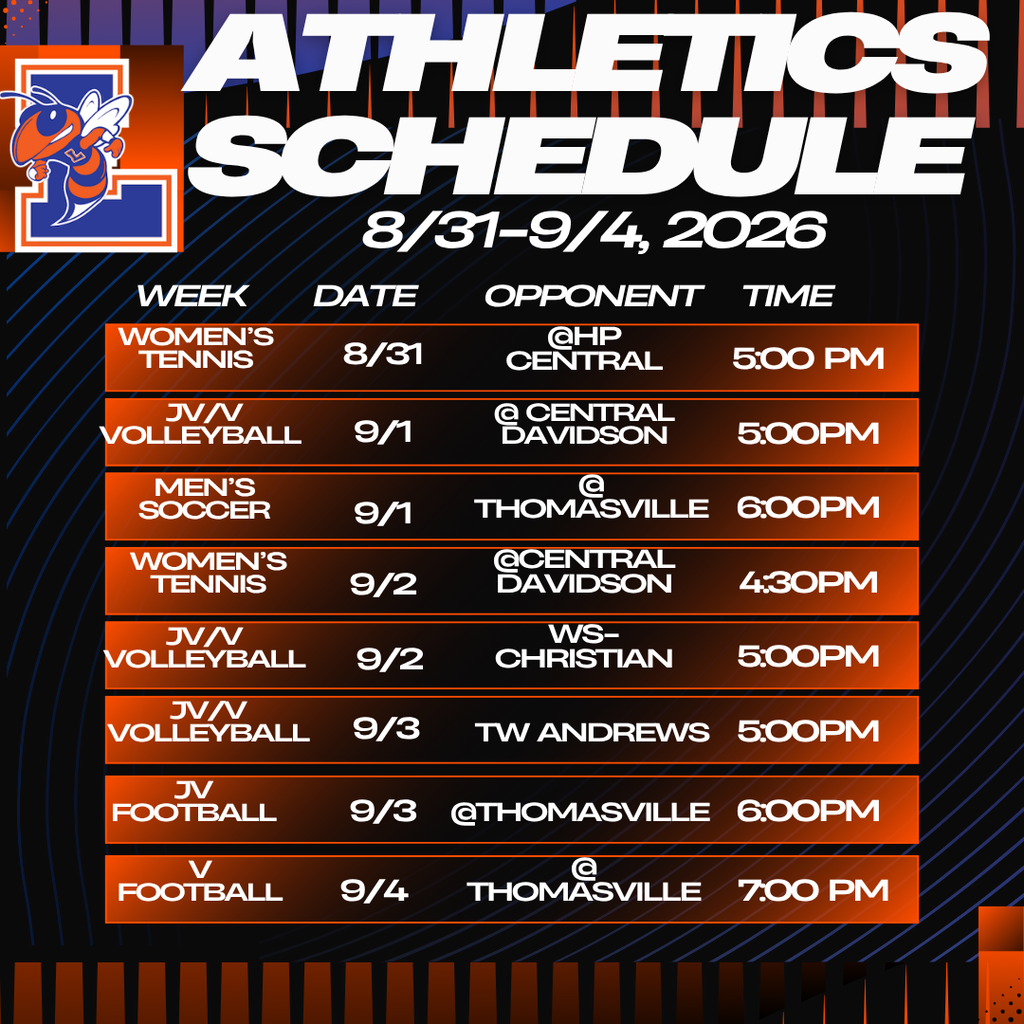 Athletic Schedule 8_31 through 9_4_2026