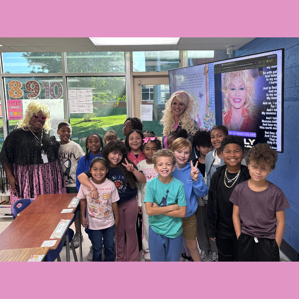Pickett Elementary students and staff celebrate Dolly Parton’s Imagination Library Day of Reading with books, snacks and Dolly-inspired costumes.