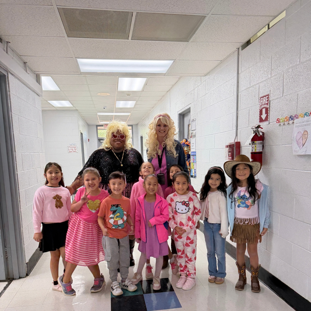 Pickett Elementary students and staff celebrate Dolly Parton’s Imagination Library Day of Reading with books, snacks and Dolly-inspired costumes.