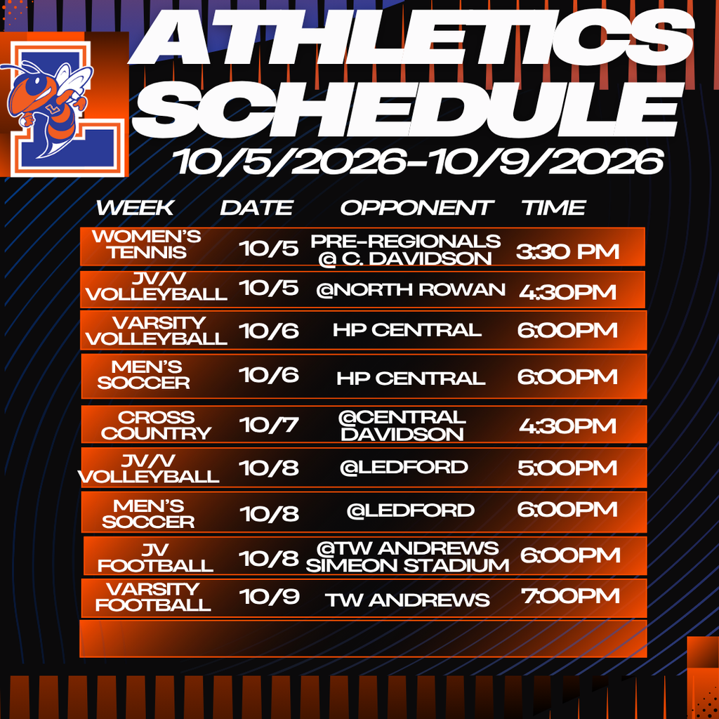 High School Athletics Schedule 10_5 to 10_9