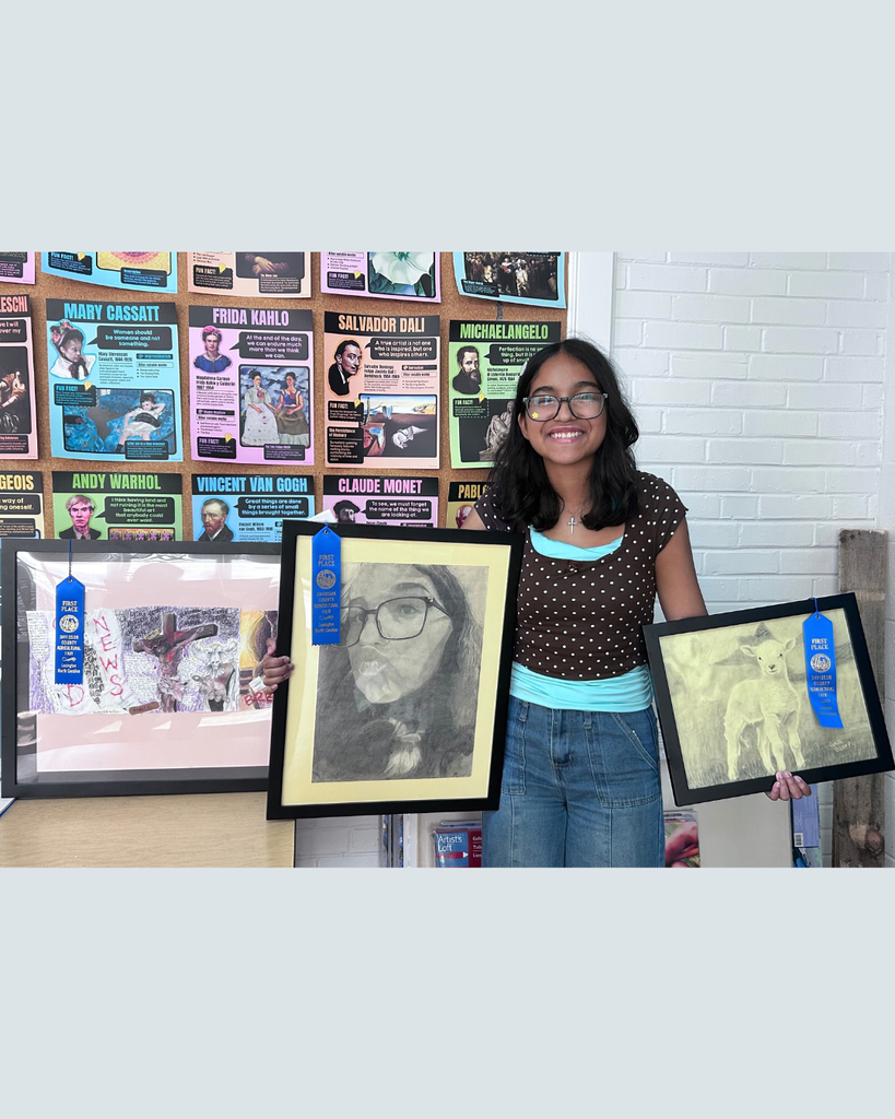 exington Senior High School visual art students display artwork that earned first place honors at the Davidson County Agricultural Fair.