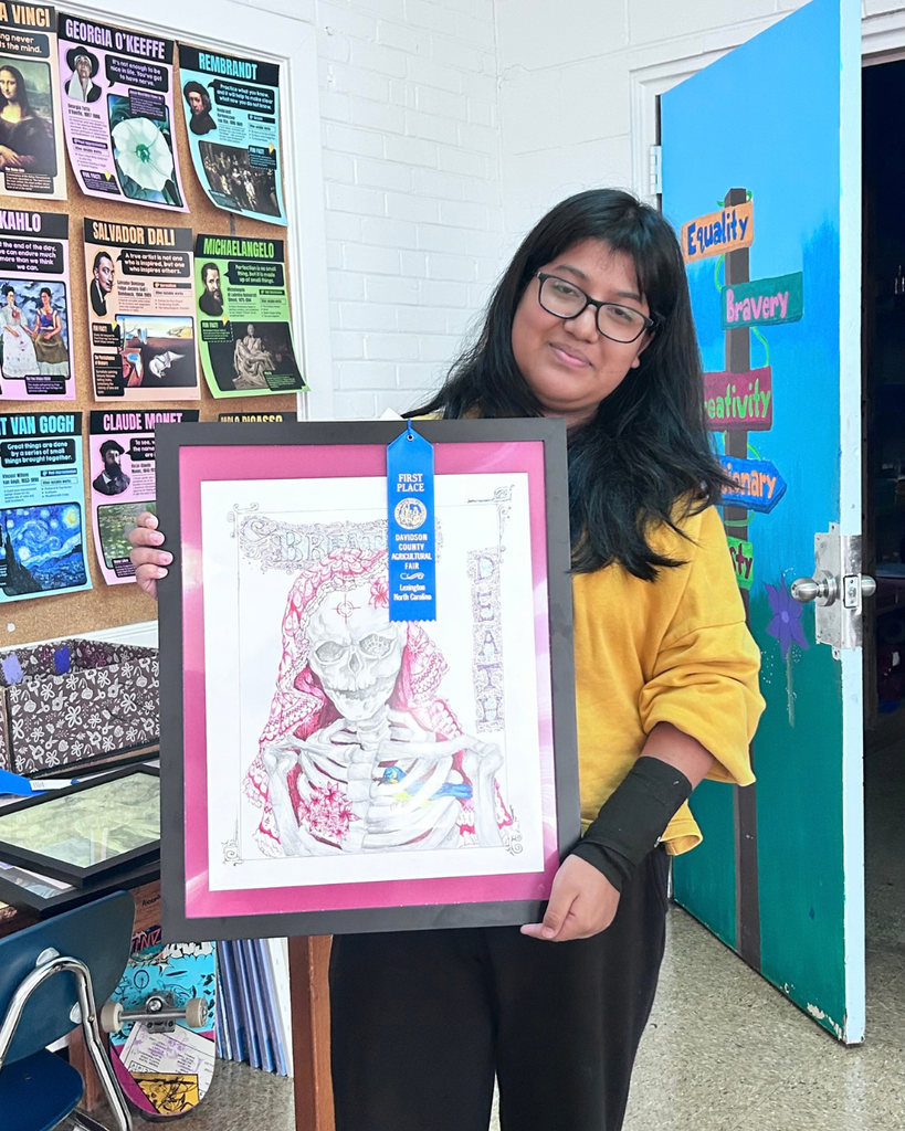exington Senior High School visual art students display artwork that earned first place honors at the Davidson County Agricultural Fair.