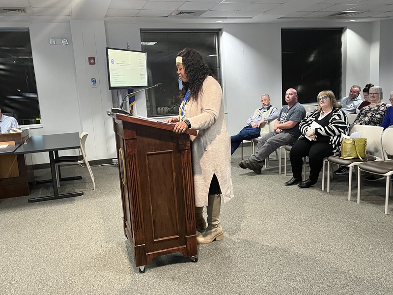 Dr. Hardy speaking during public comments at the County Commissioners Meeting in November