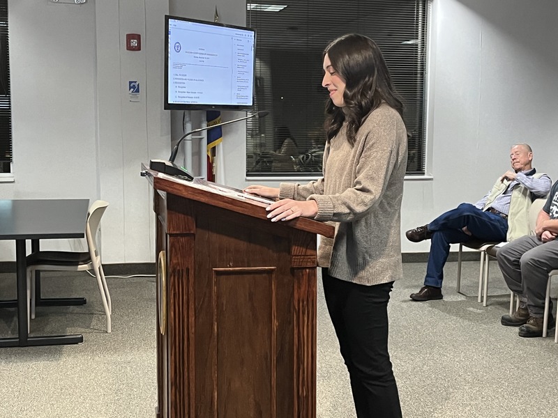 PES rep speaking during public comments at the County Commissioners Meeting.