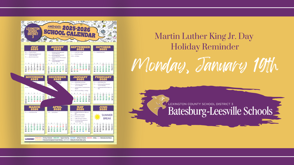 MLK Holiday Reminder Graphic