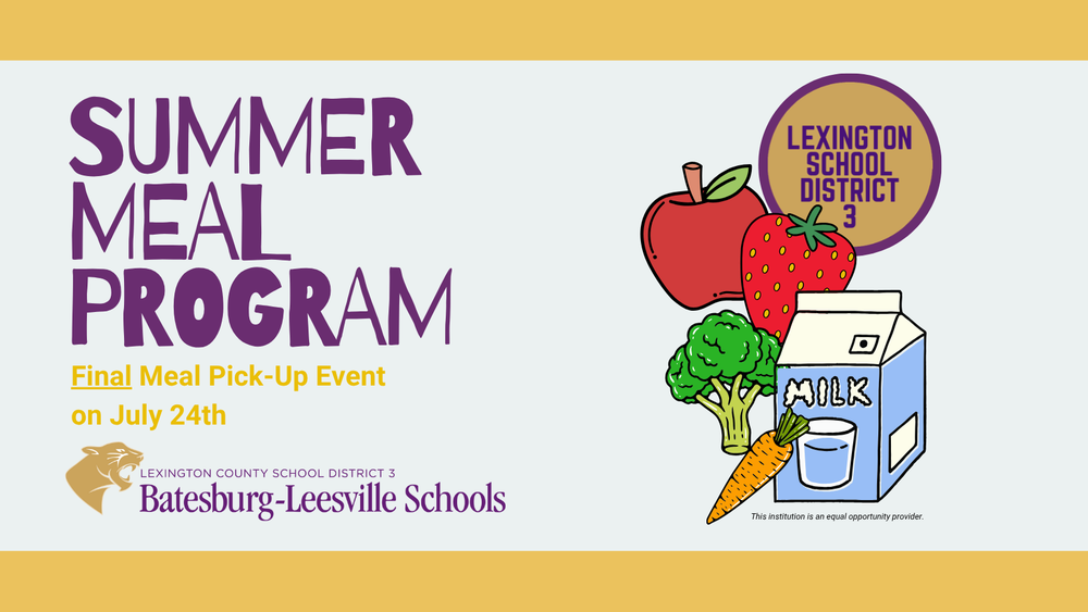 Summer Meal Program Finishes on July 24th
