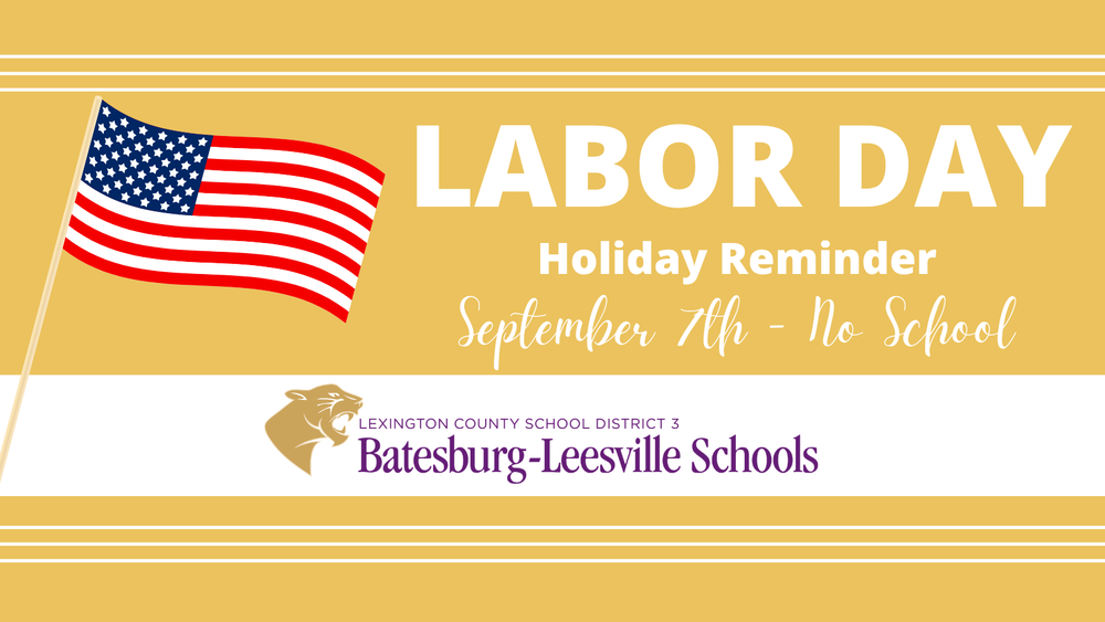 Labor Day Holiday Reminder Graphic No School on September 7th