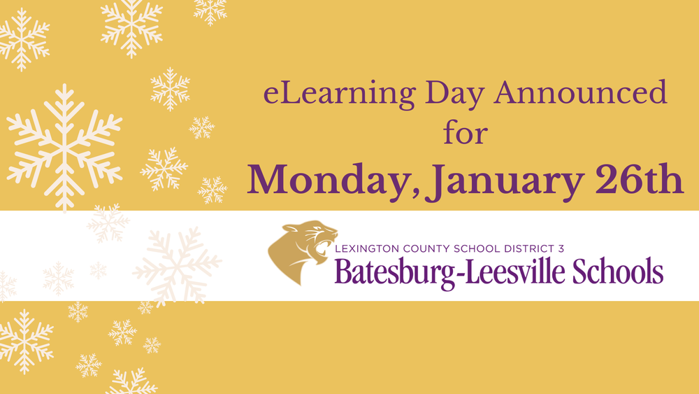 elearning day announced for Monday, January 26th Graphic