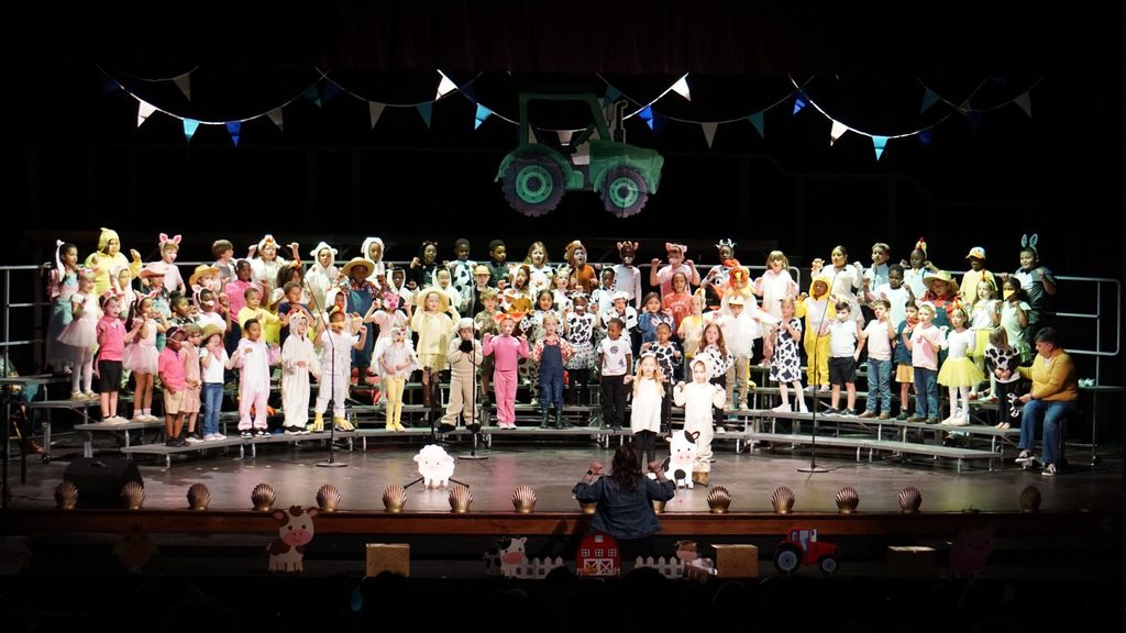 Pic of first graders who took the stage at the Lexington Three Fine Arts Center for their adorable music program