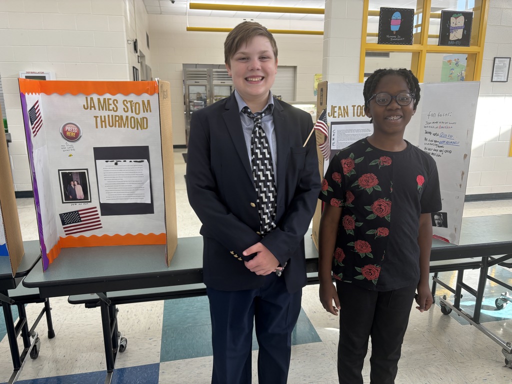 Students at the BLES wax museum.