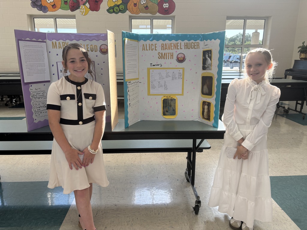 Students at the BLES wax museum.