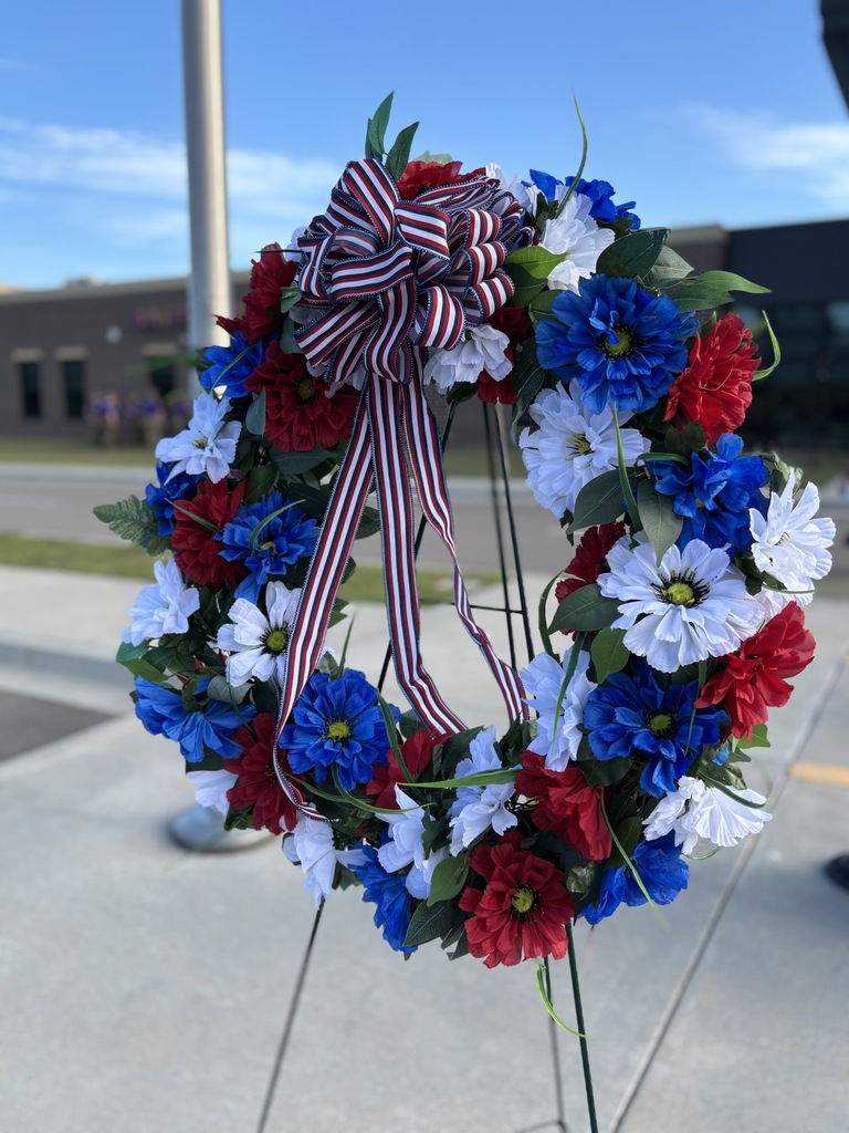 Picture of wreath from JROTC ceremony
