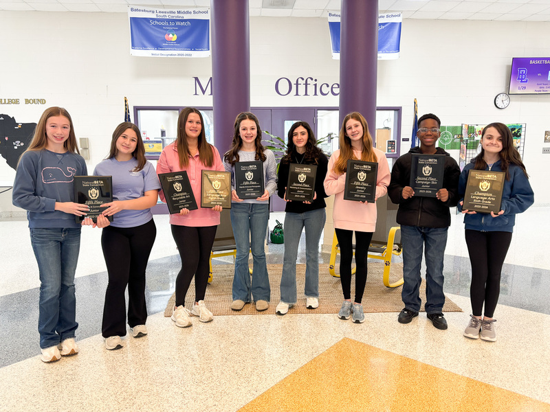 BLMS Beta Club State Winners pictured