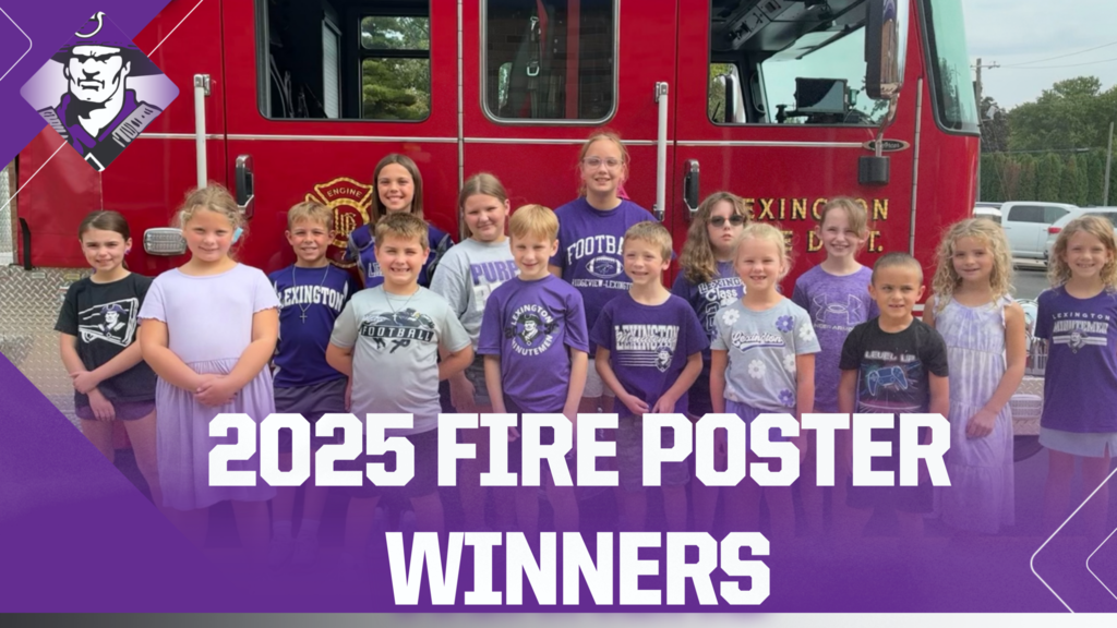 poster winners by fire truck