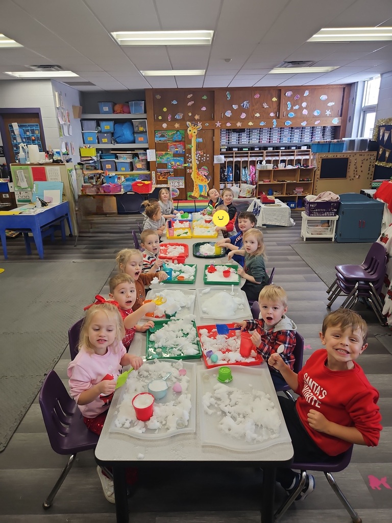 kids playing with snow
