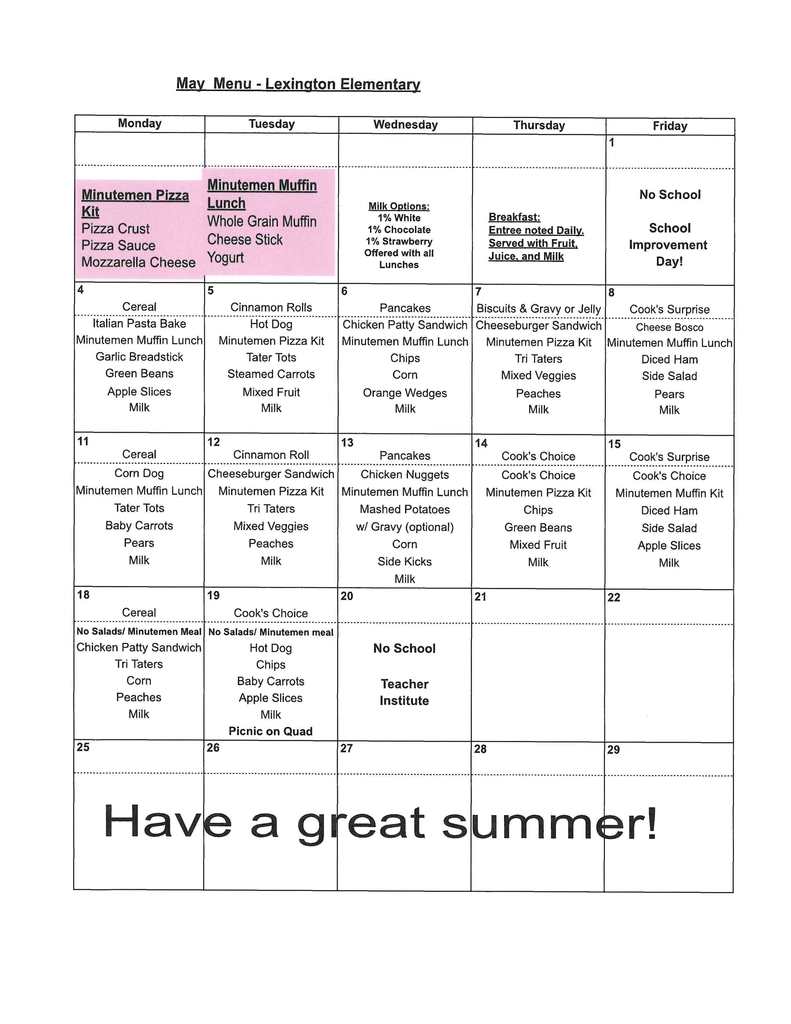 May ele Menu