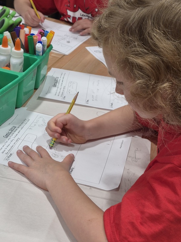 student writing