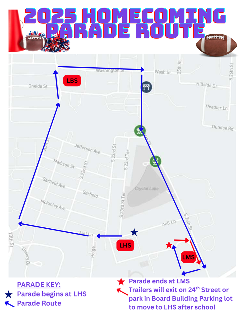 Due to construction at the Courthouse, attached is the new parade route for Homecoming and pep rally.