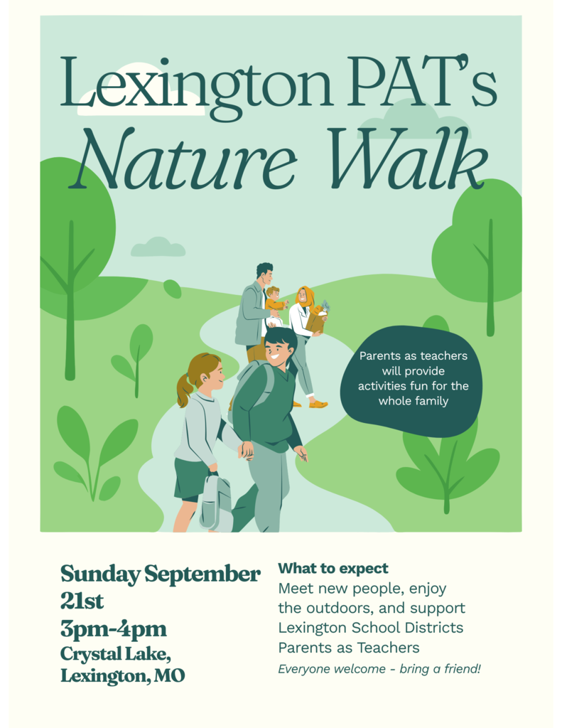 Please join Parents As Teachers for a Nature Walk!  Weather plans include holding the event in the shelter house if needed.  Several activities targeted for younger children, but all ages are invited to attend.
