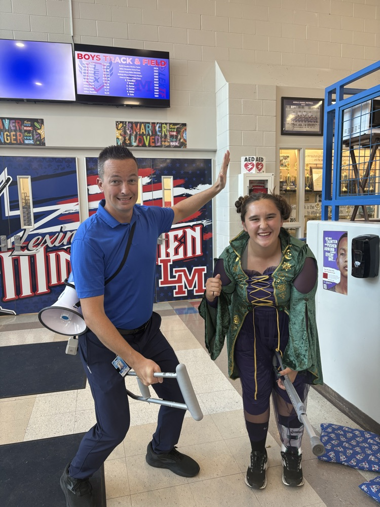 Schmidt and a Sanderson sister riding crutches