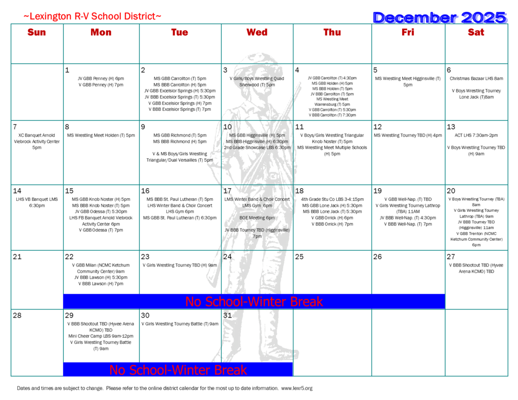 December activity calendar