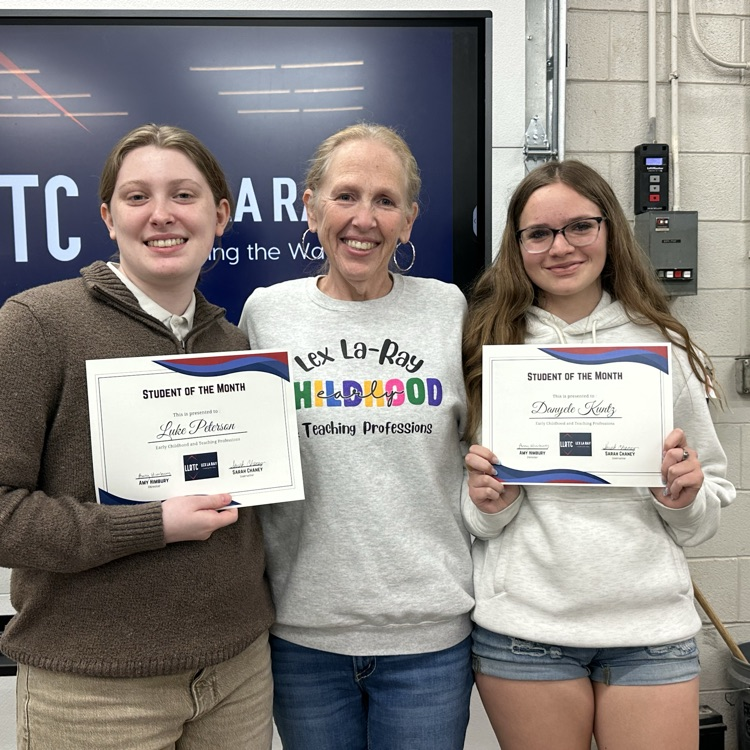 March/April Early Childhood Teach Professions Students of the Month: Danyele Kuntz/Luke Peterson