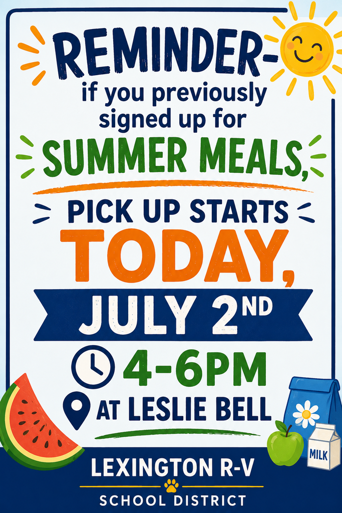 Summer Meal Pick up Starts Today!