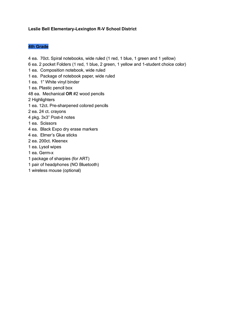 Here we go! Back to School Supply lists for 26-27!