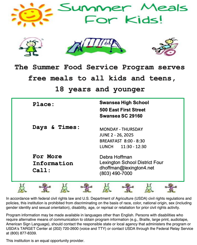 2025 Summer Food Service Program Flyer