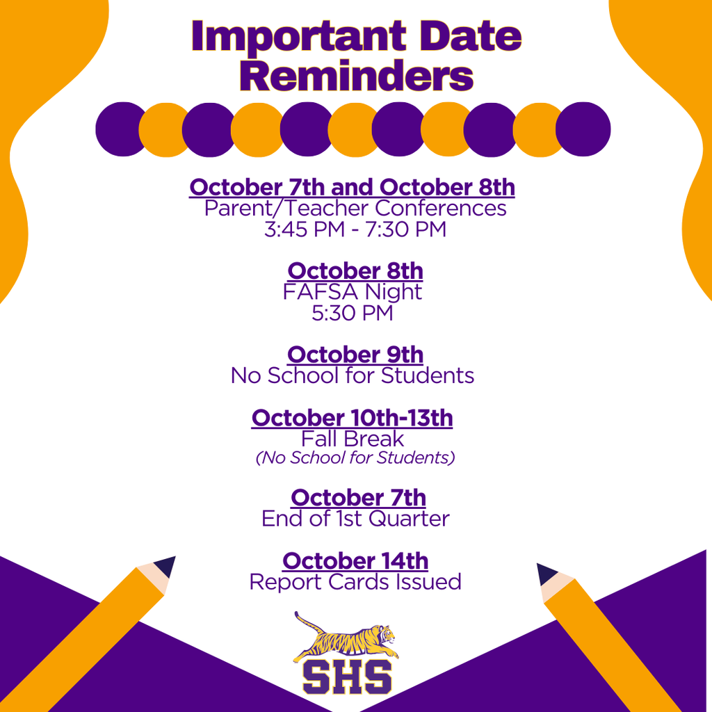 Important Dates - Quarter One
