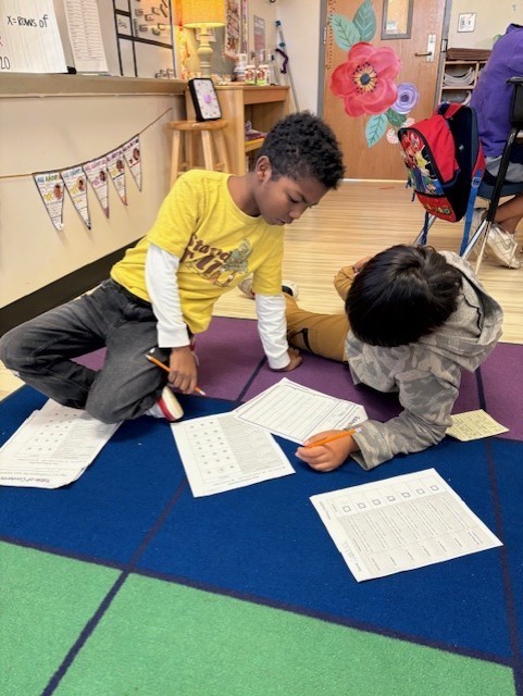 students editing one anothers work