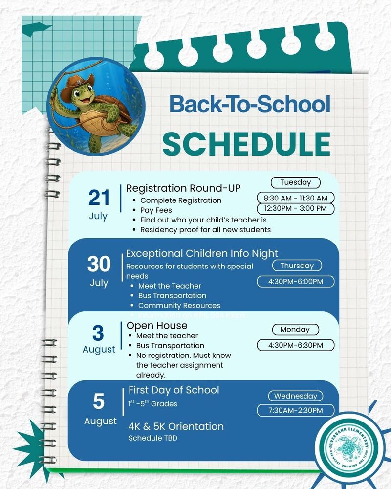 Back to school schedule