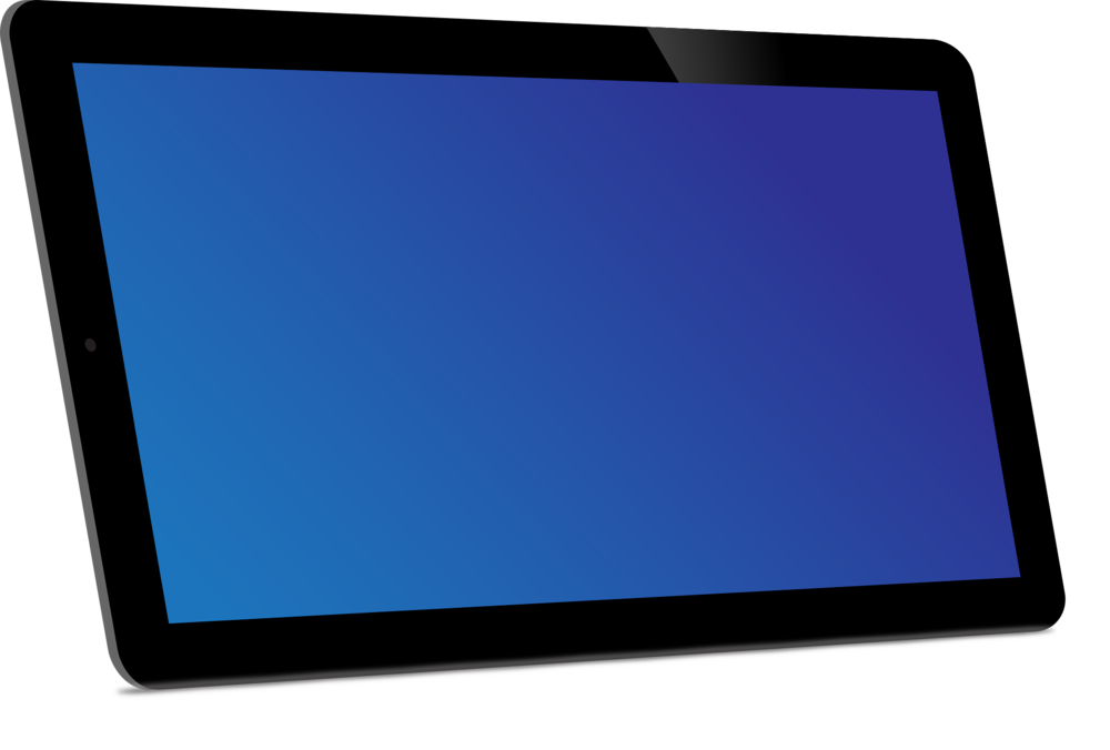 Tablet illusration, blue screen