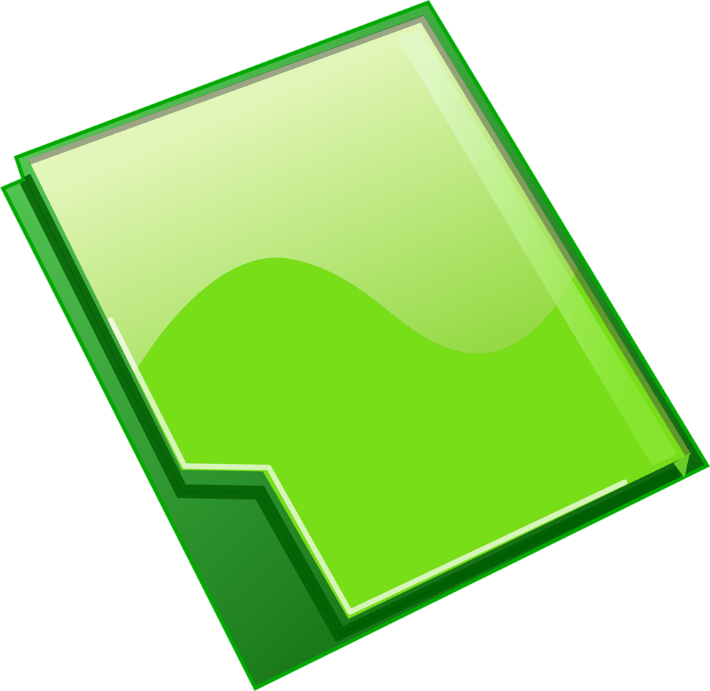 Illustration of a folder with different shades of green