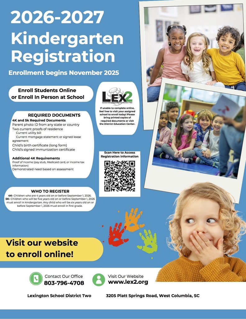 Kindergarten flyer registration information and QR code (English)
