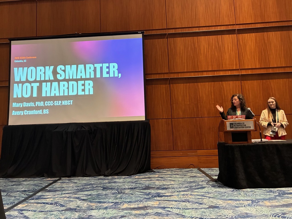 Dr. Davis delivering her presentation titled "Work Smarter Not Harder."