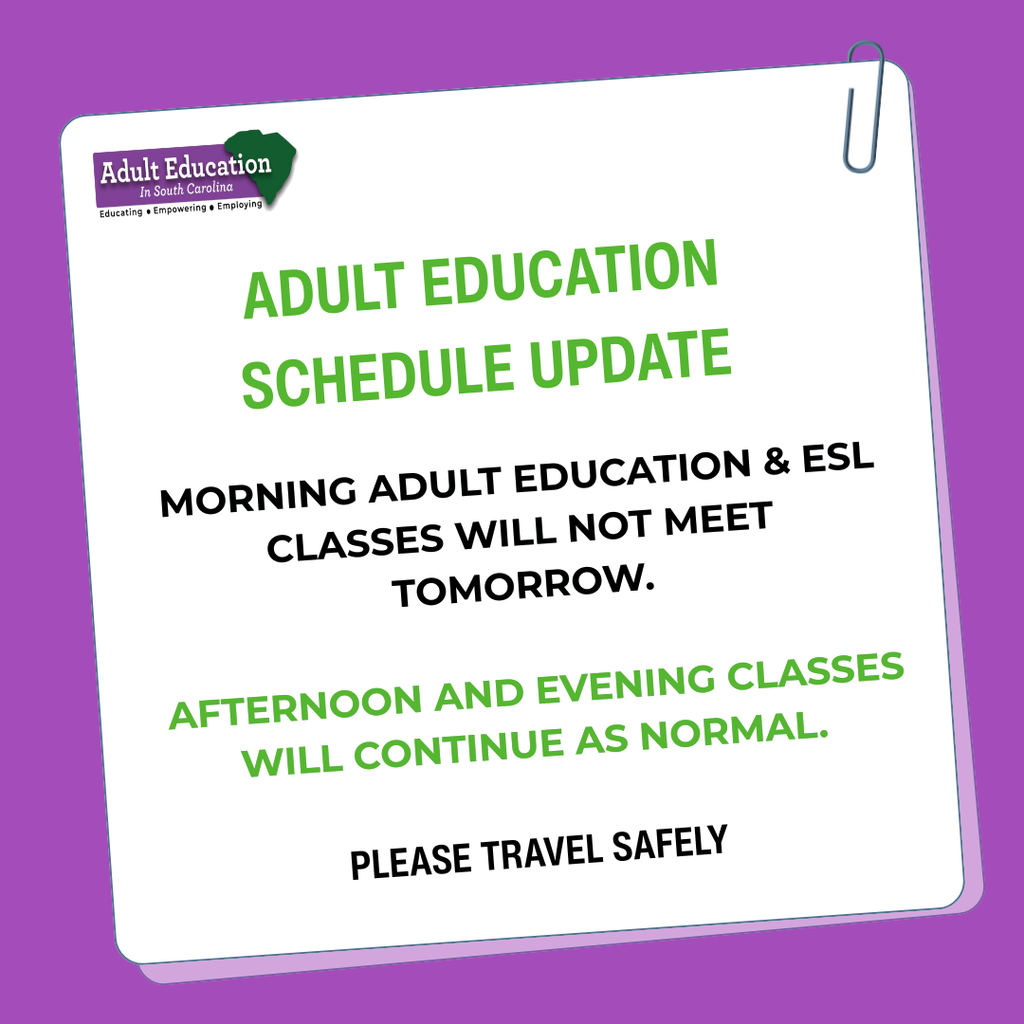 Updated class schedule