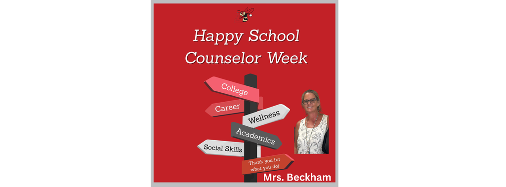 a sign post pointing in many directions: college, career, wellness, academics, social skills which the counselor assists students with