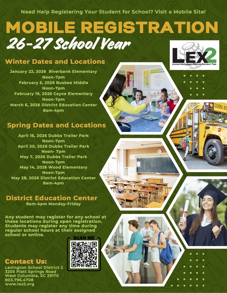 Flyer with mobile registration dates, times, locations