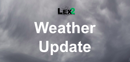 Cloudy sky photo with words WEATHER UPDATE