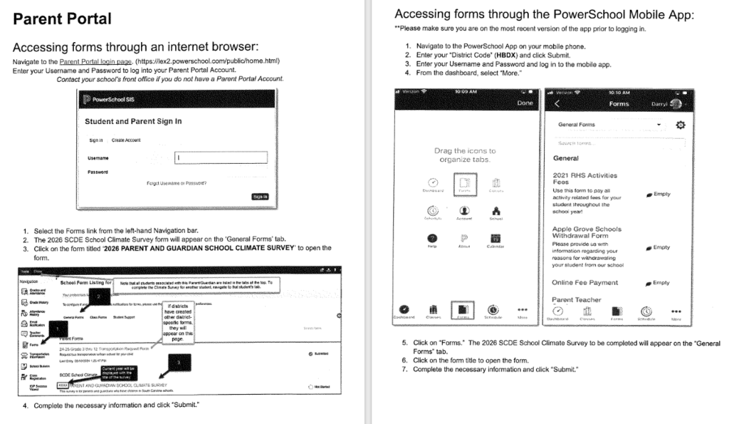 survey instructions in English