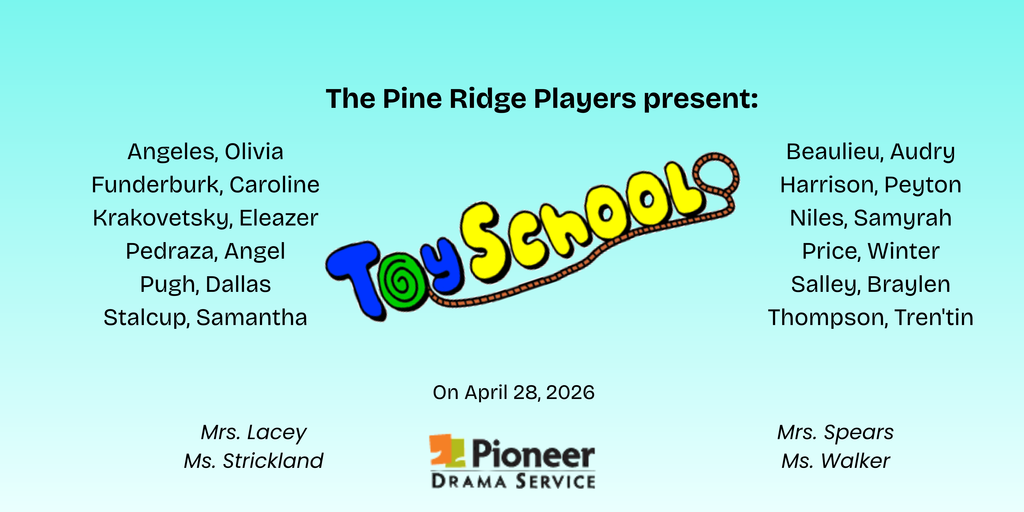 Cast list of Toy School play to be presented on April 28