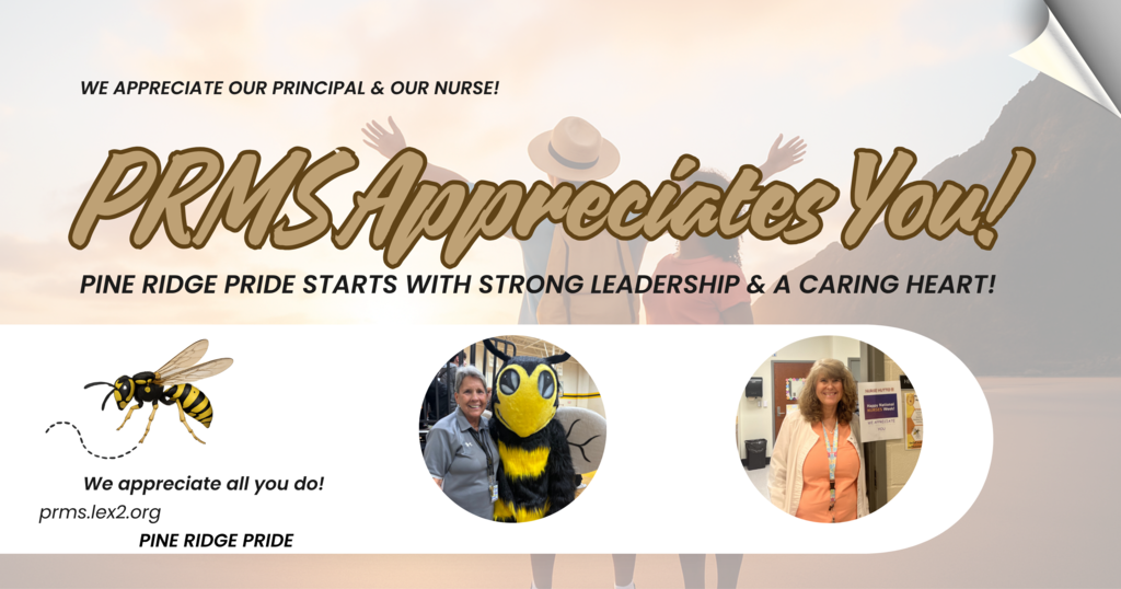 Banner thanking principal and nurse