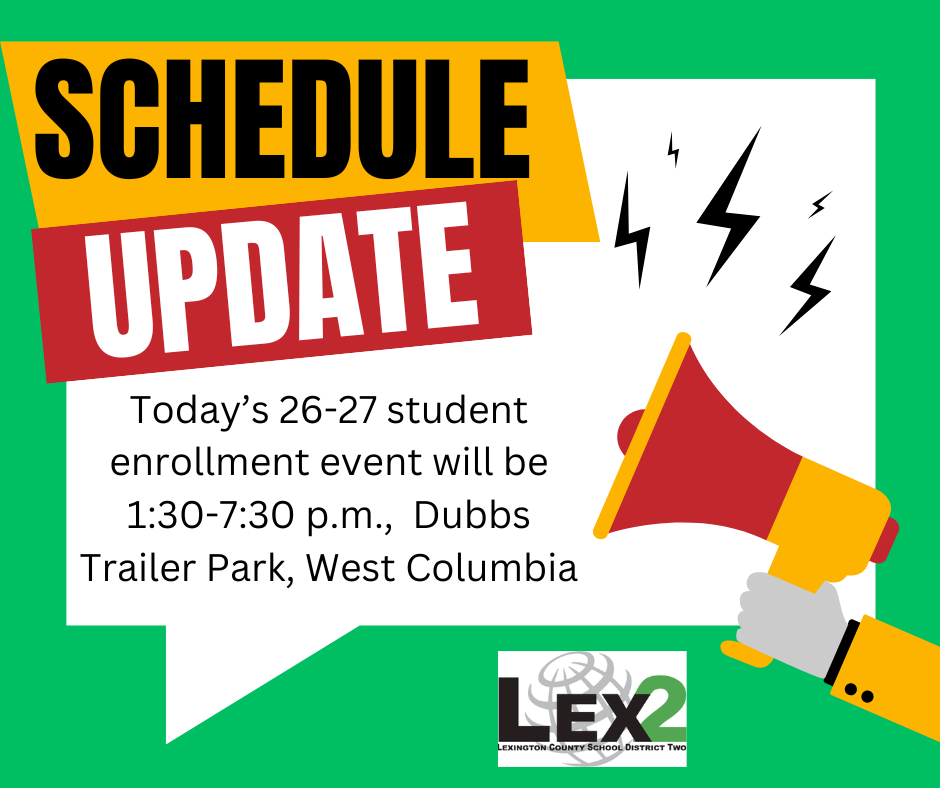 Schedule update for student enrollment event on May 7