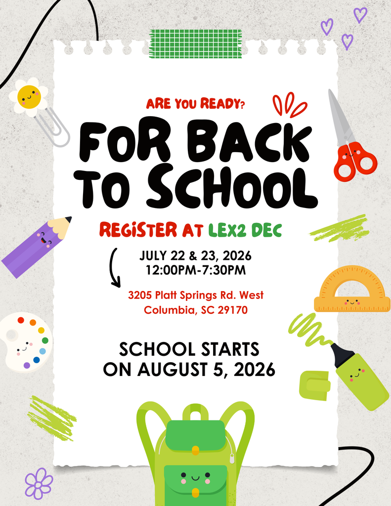 Information about Back to School Registration Events on July 22-23, 12 p.m.-7:30 p.m. at the district office (English language)