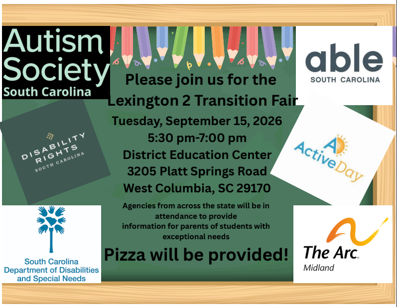 Information about the Sept 15 Lexington Two Transition Fair with some of the agencies that will be there